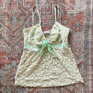 Costa Blanca Light Green Lace Camisole